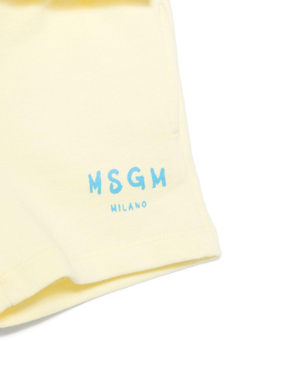 Set due pezzi per neonato MSGM Kids giallo con stampa logo S6MSUNTR264 MS075 MSGM KIDS 