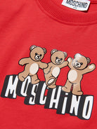 T-shirt da bambino Moschino Kids rossa con stampa orsacchiotti HUM05PLAA23 50109 MOSCHINO KIDS 
