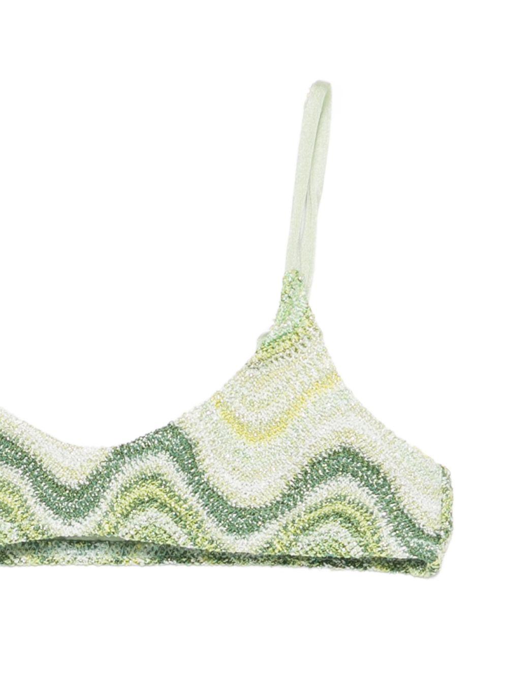 Costume da bagno per bambina MC2 Saint Barth Kids verde con motivo ondulato PALO002 01121L MC2 ST. BARTH KIDS 