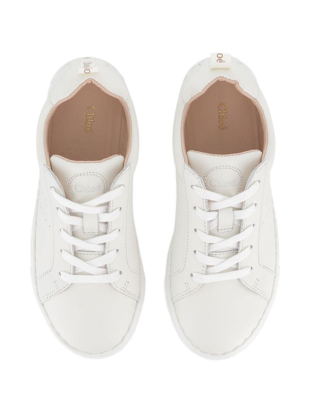 Sneakers per bambina Chloé Kids traforate bianche in pelle C20698 117 CHLOE' KIDS 