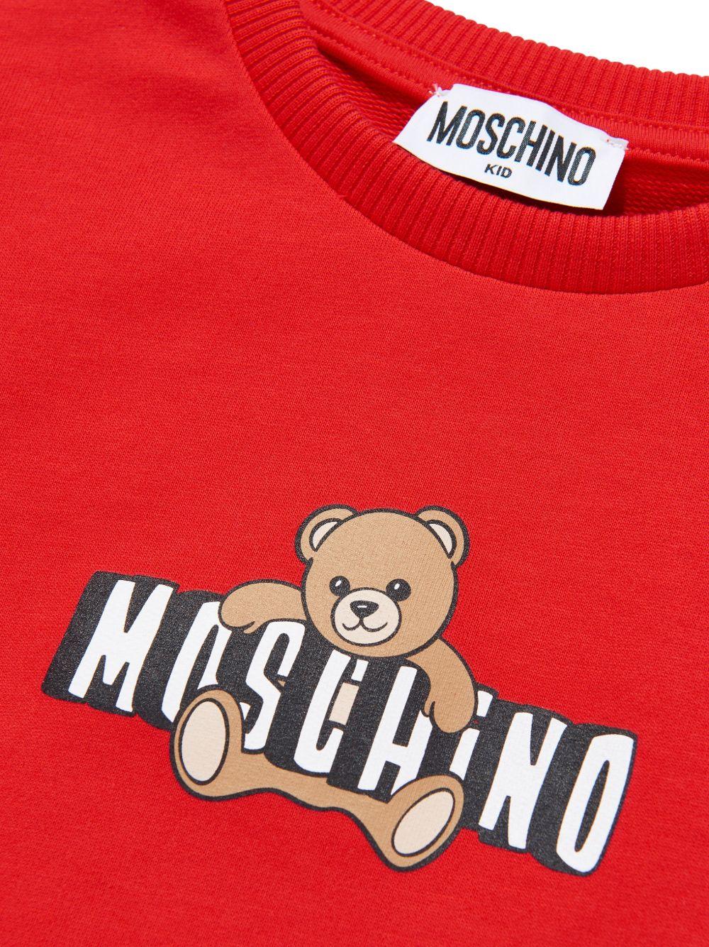 Abito da bambina Moschino Kids rosso con stampa orsetto HDV0HLLCA19 50109 MOSCHINO KIDS 