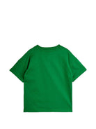 T-shirt per bambino Mini Rodini verde con stampa grafica pantera 11000336 GREEN MINI RODINI KIDS 