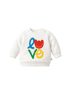 Felpa per neonata Stella McCartney Kids bianca con stampa love sul davanti TY4100 Z0499 101 STELLA McCARTNEY KIDS 