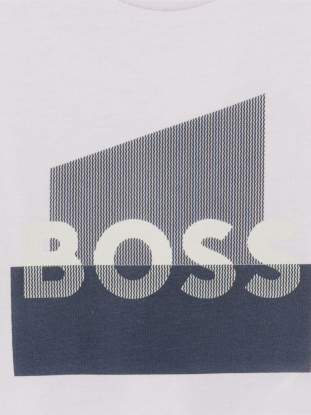 T-shirt per neonato Boss Kids bianca con stampa grafica sul davanti J52879 10P BOSS KIDS 