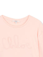 T-shirt per bambina Chloé Kids rosa con dettaglio logo sul davanti C20858 46J CHLOE' KIDS 
