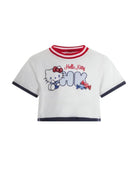 Set due pezzi t-shirt gonna  plissettata per bambina Monnalisa multicolore con stampa grafica sul davanti 19G502 7006 9956 MONNALISA 