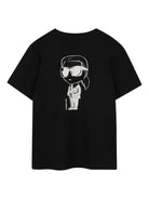 T-shirt per bambino Karl Lagerfeld Kids nera con stampa stile cartoon Z31103 09B KARL LAGERFELD KIDS 
