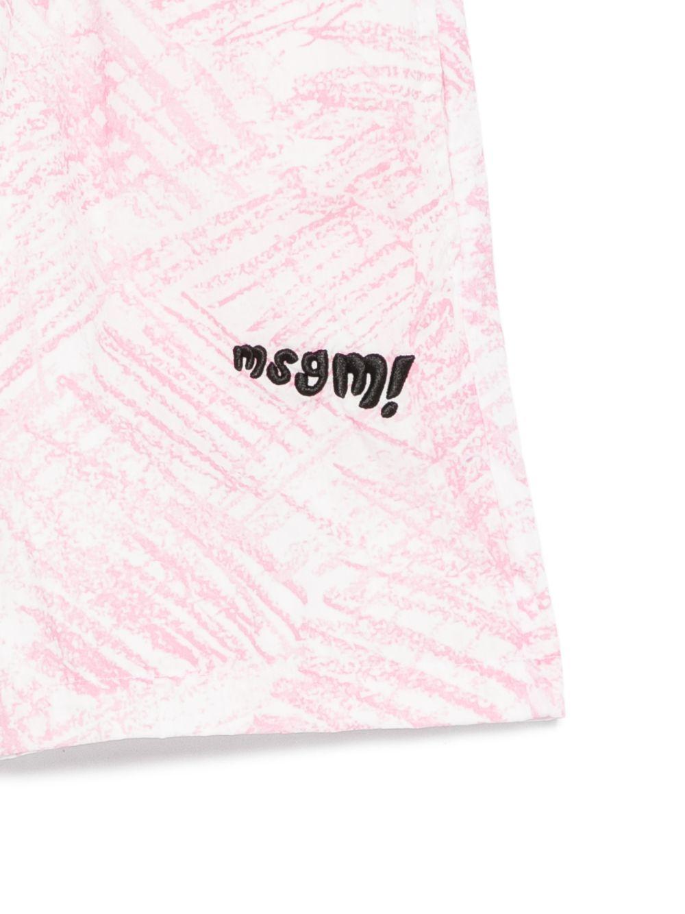 Shorts per bambina MSGM Kids bianco con stampa grafica all-over S6MSJUBE166 MS070 MSGM KIDS 
