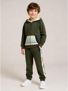 Felpa per bambino Missoni Kids verde con dettagli con motivo a zigzag MZ4H10 Z3183 70J MISSONI KIDS 