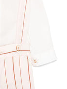Set cardigan, camicia e shorts per neonato Colorichiari marrone e beige a righe MN408122 4776 28 COLORICHIARI 