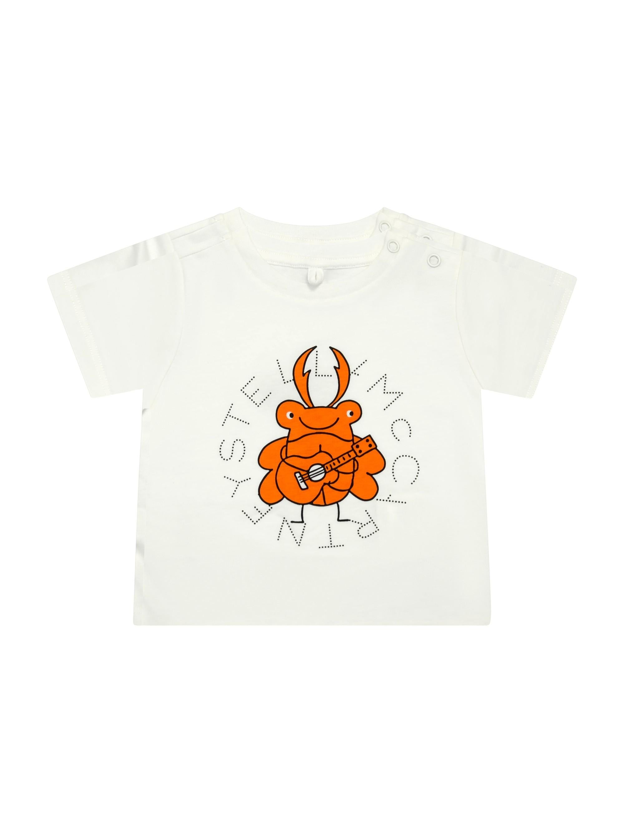 T-shirt per neonato Stella McCartney Kids bianca con stampa grafica TY8510 Z0434 101 STELLA McCARTNEY KIDS 