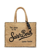 Borsa Colette MC2 Saint Barth beige con logo a contrasto COL0013 09045L MC2 ST. BARTH KIDS 