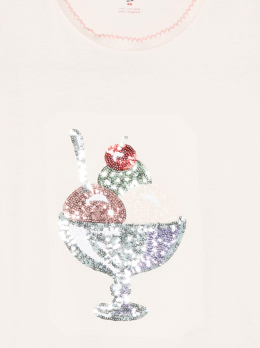 T-shirt per bambina Konges Slojd rosa con applicazione con paillettes KS104804 BUTTERCREAM KONGES SLOJD KIDS 