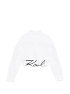 Camicia per bambina Karl Lagerfeld Kids bianca con tasca sul petto Z31117 10P KARL LAGERFELD KIDS 