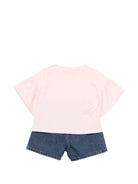 Set due pezzi per bambina Moschino Kids multicolore con stampa logo HDG01KL0E35 50209 MOSCHINO KIDS 