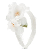 Cerchietto per capelli per bambina Monnalisa bianco con applicazione floreale 79G005 7740 0001 MONNALISA 