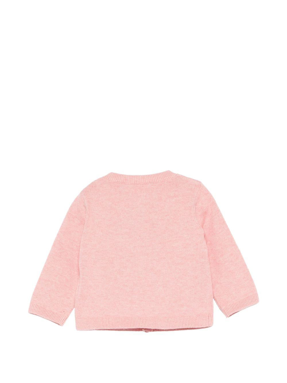 Cardigan per neonata Bonpoint rosa con ricamo ciliegie S06XCAK00007 124A BONPOINT KIDS 