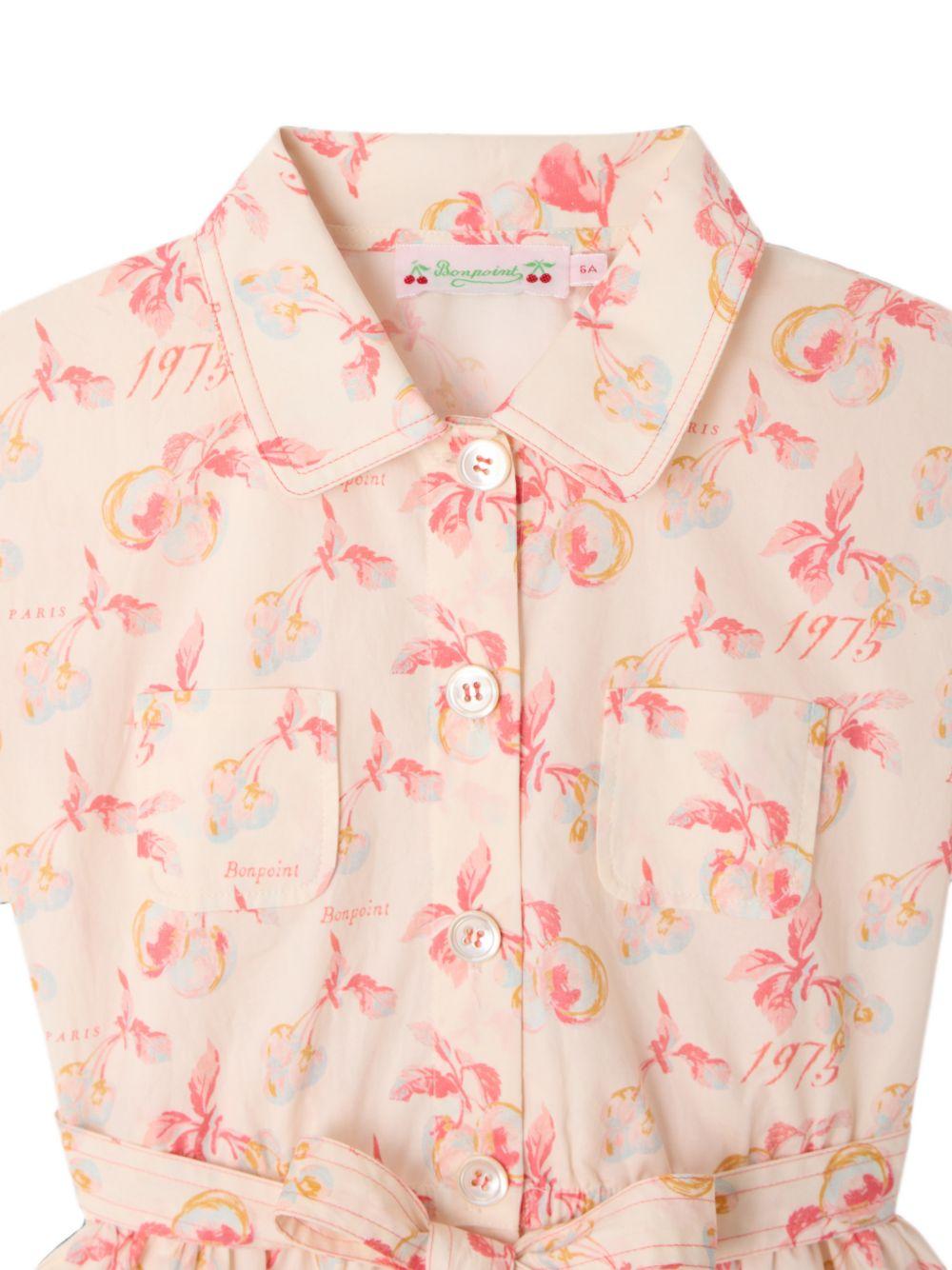 Abito per bambina Bonpoint beige con stampa floreale P06GDRW00001 603 BONPOINT KIDS 