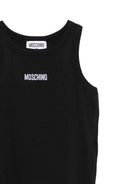 Canotta per bambina Moschino Kids nera con motivo a coste HAM06MLBA39 60100 MOSCHINO KIDS 