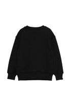 Felpa per bambino Moschino Kids nera con stampa logo all-over HUF09LLCA88 60100 MOSCHINO KIDS 