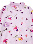 T-shirt per bambina Monnalisa Kids rosa con stampa a fiori e motivo a pois 11H618 8653 0063 MONNALISA KIDS 