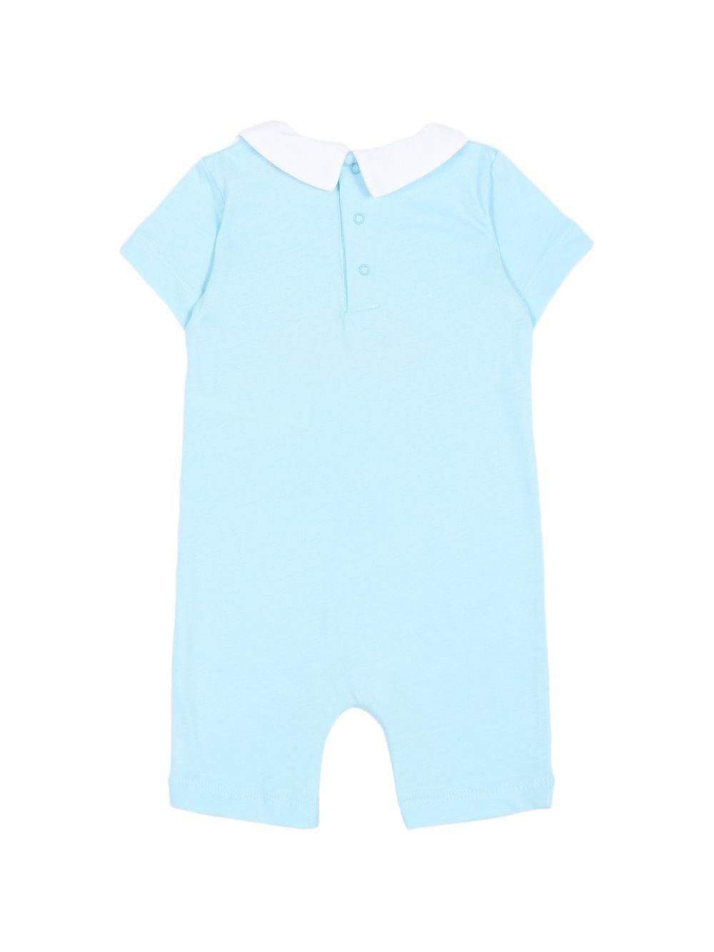 Tutina per neonato Moschino Kids azzurra con colletto alla Peter Pan MNY03YLAA03 40304 MOSCHINO KIDS 