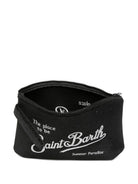 Pochette Aline MC2 Saint Barth nera con logo ricamato a contrasto ALI0018 02999L MC2 ST. BARTH KIDS 