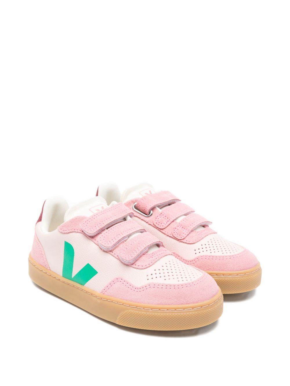 Sneakers V-10 per bambina Veja Kids rosa con chiusura a strappo SX2021515 V-90 PETALE MARY TAG NATURAL VEJA KIDS 