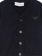 Cardigan per neonato Emporio Armani Kids blu navy con scollo a V EB000446 AF28773 UB118 EMPORIO ARMANI KIDS 
