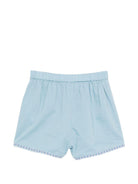 Shorts per bambina Louise Misha azzurri con ricamo floreale GRI-S26-S0066 BLUE LOUISE MISHA KIDS 