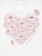 T-shirt per neonata Monnalisa bianca con stampa cuore sul davanti 39G609 7002 0001 MONNALISA KIDS 