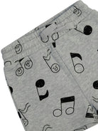 Shorts per neonato Stella McCartney Kids grigio con stampa note musicali all-over TY6539 Z3563 807NE STELLA McCARTNEY KIDS 
