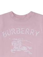 T-shirt per neonata Burberry Kids rosa con logo Equestrian Knight 8121210 A1439 BURBERRY KIDS 