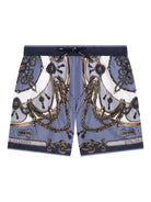 Costume da bagno per bambino Dolce & Gabbana Kids blu con stampa L4J850 ON0CO HT5XB DOLCE & GABBANA KIDS 