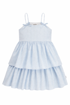 Abito Chelsea per bambina Molo azzurro con design a balze 2S26E113 9574 MOLO KIDS 