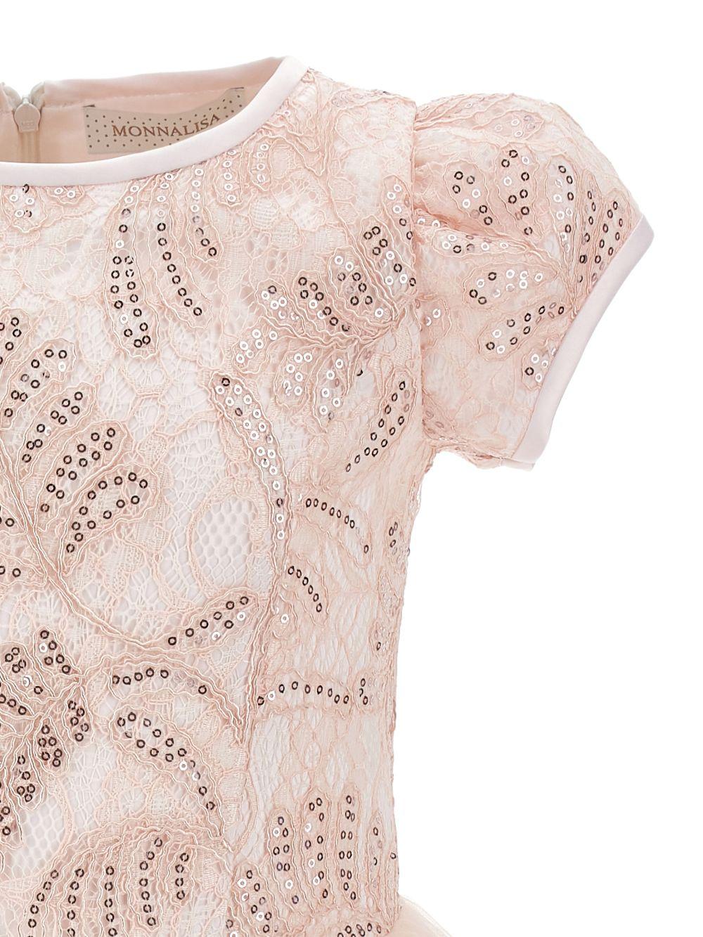 Abito per bambina Monnalisa rosa con decorazione con paillettes 71G917RM 7995 9270 MONNALISA KIDS 
