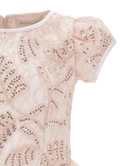 Abito per bambina Monnalisa rosa con decorazione con paillettes 71G917RM 7995 9270 MONNALISA KIDS 