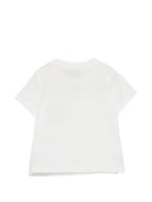 T-shirt per neonati Moschino Kids bianca con logo sul davanti MUM04SLAA03 10063 MOSCHINO KIDS 