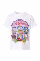 T-shirt per bambina Stella McCartney Kids bianca con scritta "The Stella Hotel" TY8A11 Z0434 101 STELLA McCARTNEY KIDS 