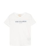 T-shirt per bambino Trussardi Junior bianca con dettaglio logo TBP26107TS OFF-WHITE TRUSSARDI KIDS 