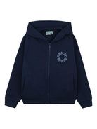 Felpa per bambino Kenzo Kids blu con stampa logo sul petto K61691 84N KENZO KIDS 