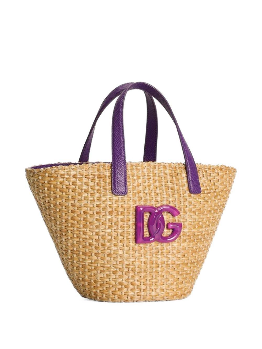Borsa per bambina Dolce & Gabbana Kids beige con dettagli viola EB0249 AW590 I03TN DOLCE & GABBANA KIDS 