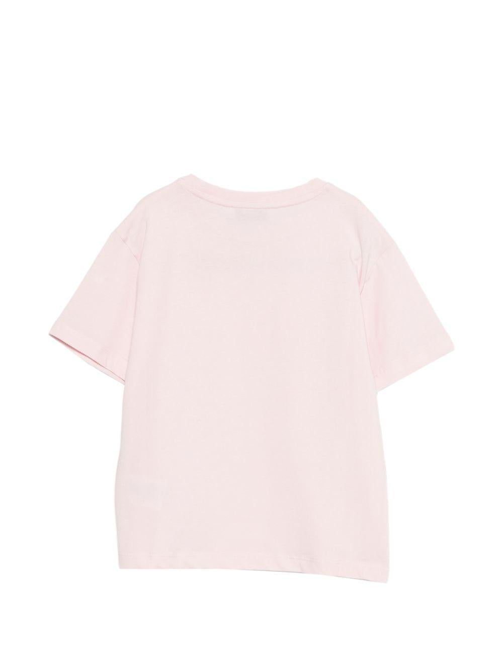 T-shirt per bambini MSGM Kids rosa con logo sul davanti S6MSJUTH051 MS076 MSGM KIDS 
