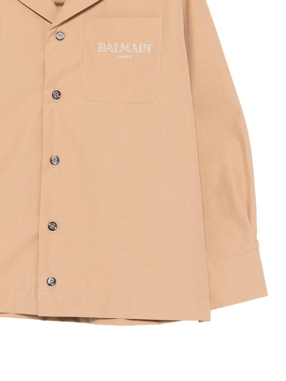 Camicia per bambino Balmain Kids marrone con colletto classico BY2P90 B0094 116 BALMAIN KIDS 