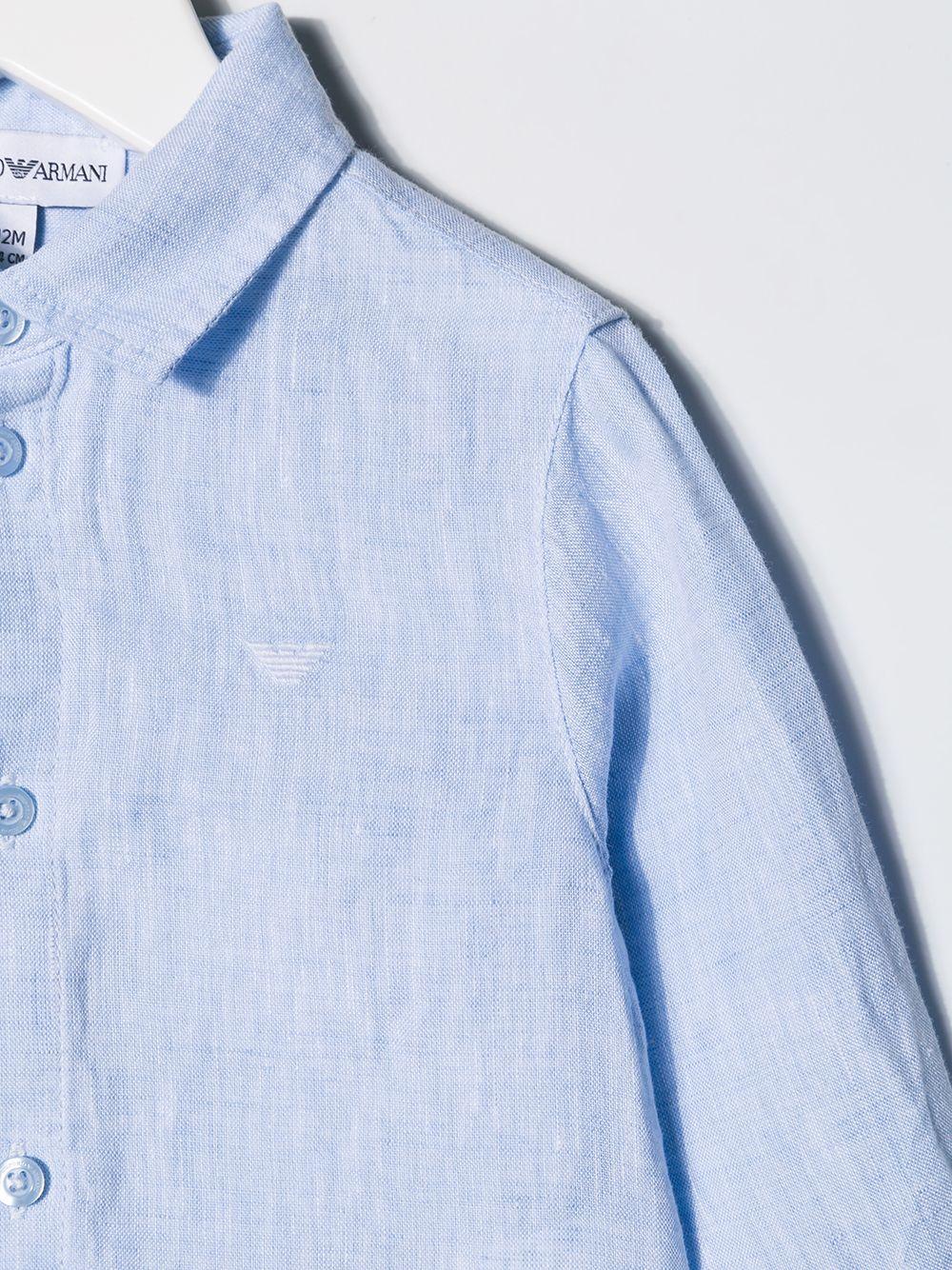 Camicia per neonato Emporio Armani Kids azzurra con logo sul davanti 8NHC02 3NEEZ 0744 EMPORIO ARMANI KIDS 