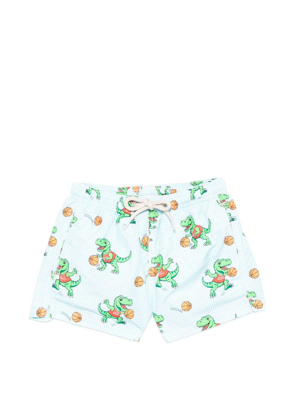Costume per bambino MC2 Saint Barth Kids azzurro con motivo dinosauri JEA0004 02027L MC2 ST. BARTH KIDS 