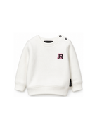 Felpa per neonati John Richmond Kids bianca con dettaglio logo RIA26028MA OFF-WHITE JOHN RICHMOND KIDS 