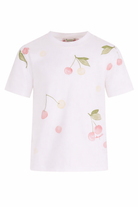 T-shirt per bambina Bonpoint bianca con stampa ciliegie S06GTSK00001 102 BONPOINT KIDS 