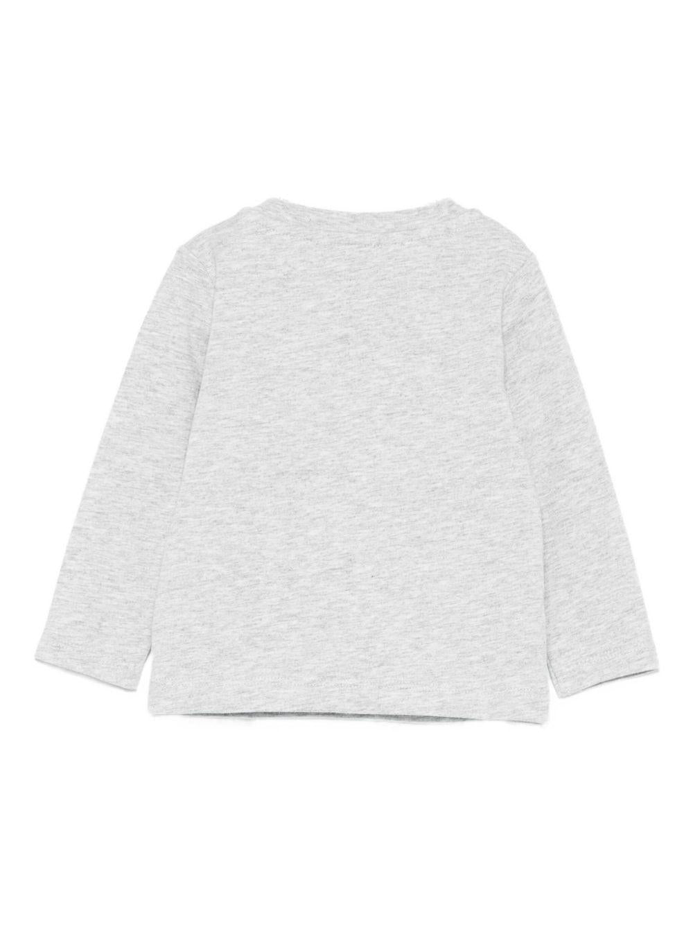 T-shirt per neonato Stella McCartney Kids grigio a maniche lunghe con stampa TX8580 Z0434 807 STELLA McCARTNEY KIDS 