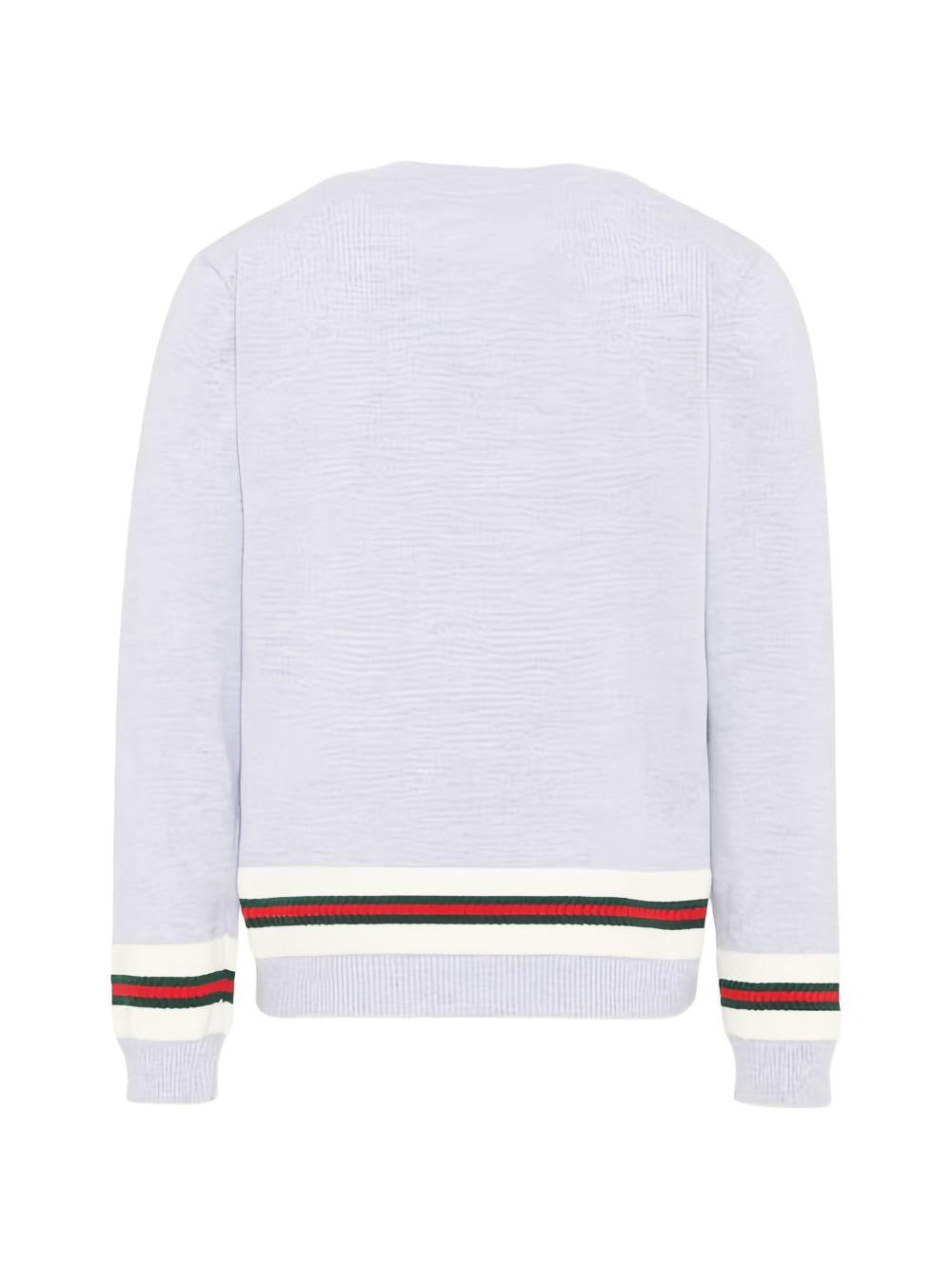 Maglione per bambino Gucci Kids bianco con dettaglio a righe 851146XKFDC 1070 GUCCI KIDS 